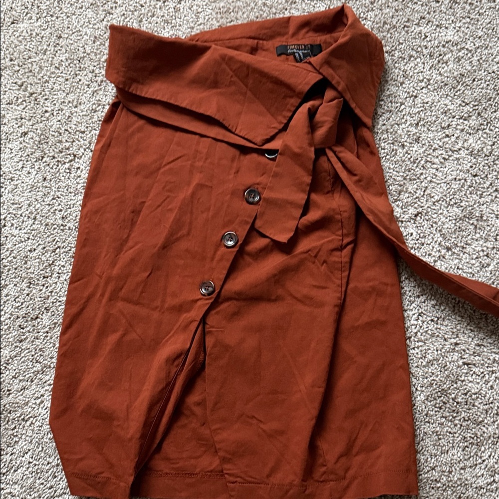 Burnt Orange Button-Down Skirt size M